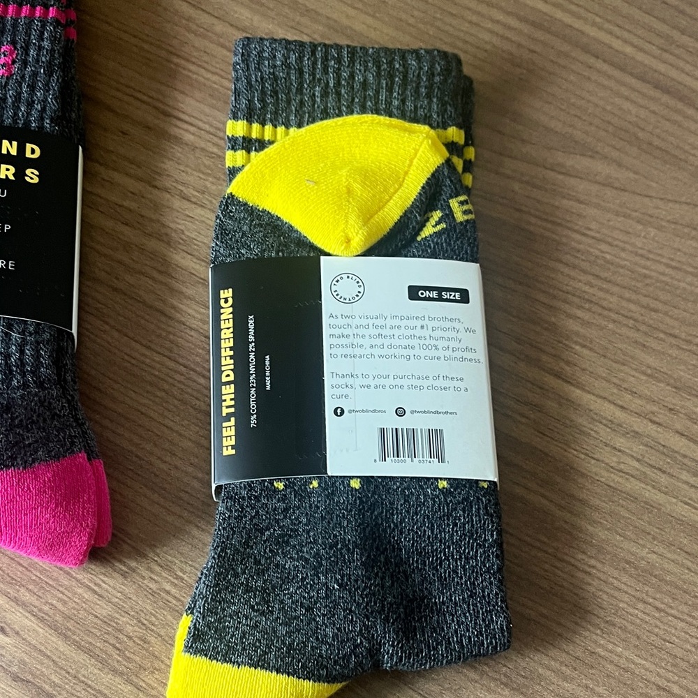 NWT Crew Socks - Gray with Neon Accents (4-Pack) - Picture 2 of 2